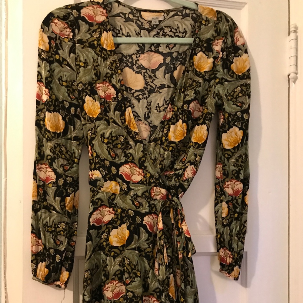 Floral Print Wrap Dress